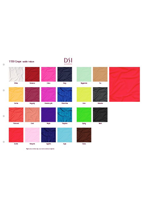 DSI SA/1150 Crepe Swatch Card